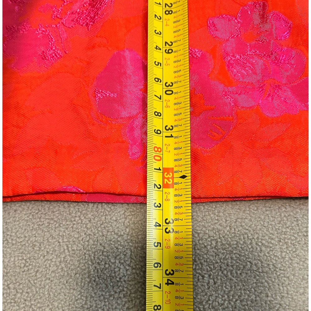 Zara Puff Sleeve Jacquard Fuchsia Floral Mini Dress Medium NWT - Picture 9 of 16